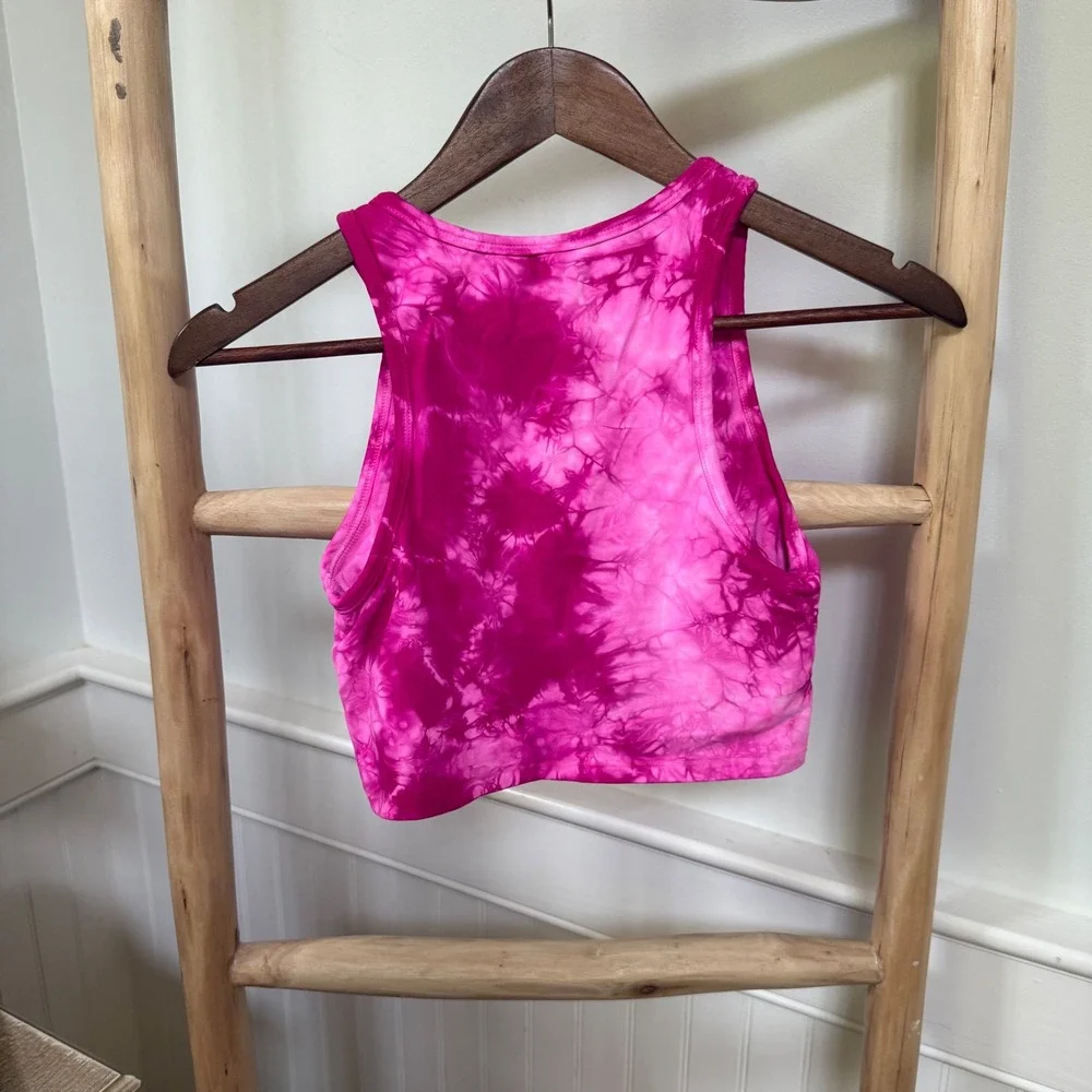 Electric & Rose Womens Pink Tie Dye Activewear Set High Waist Leggings &‎ Bra S